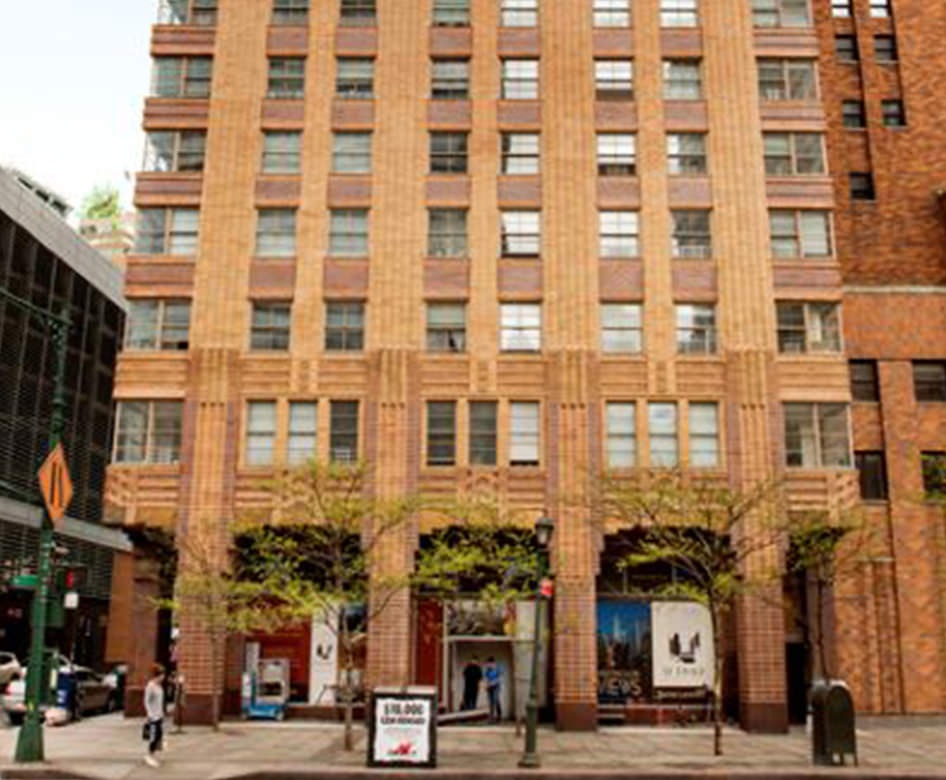 the front of a building at street level