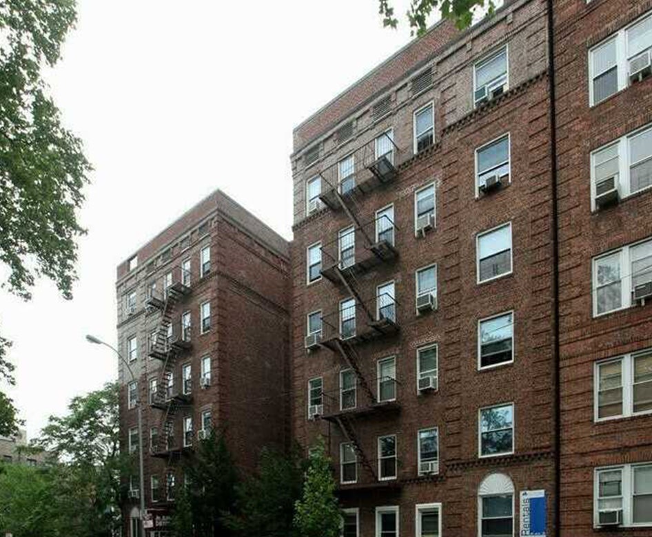 the front of a building at street level