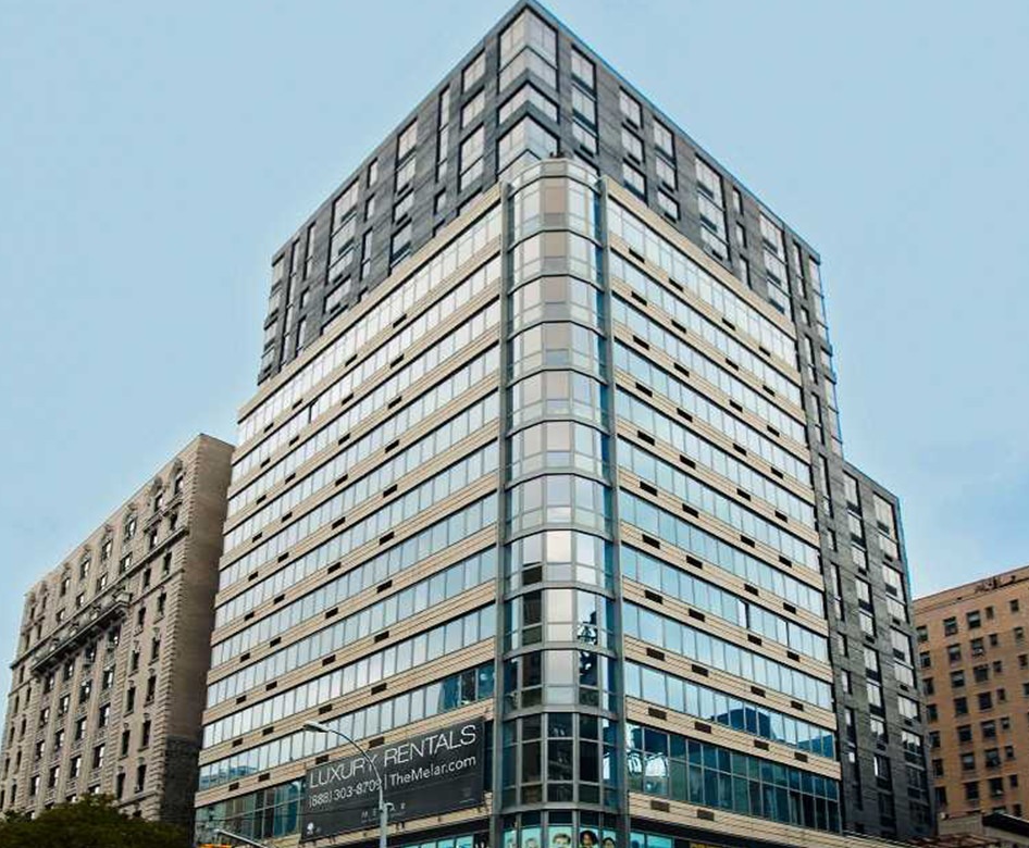the front of a building at street level