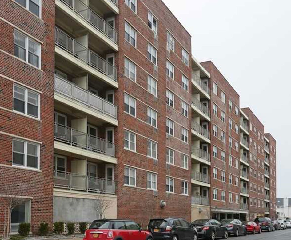 the front of a building at street level