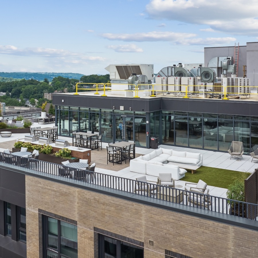 building rooftop with views of the community