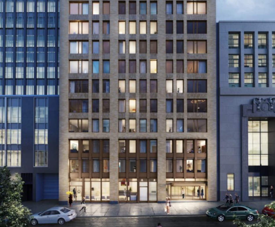the front of a building at street level